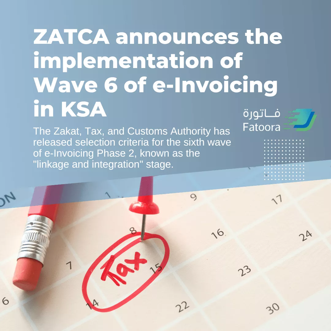 The ZATCA announces the implementation of Wave 6 of e-Invoicing in the Kingdom of Saudi Arabia